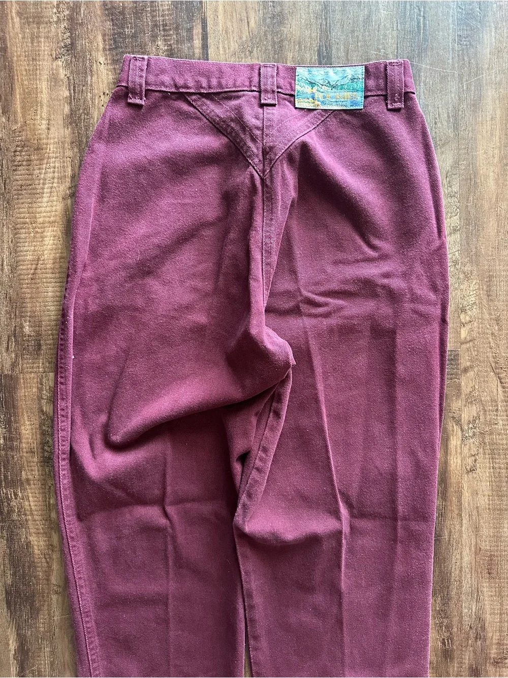 Rockies Vintage Women's Straight-Leg Bareback Burgundy/Plum Chinos